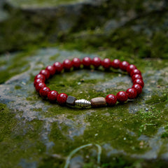 Calm/Tranquil Agarwood and Cinnabar Bracelet