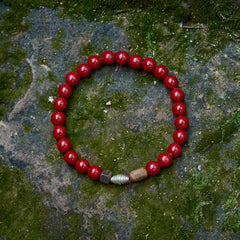 Calm/Tranquil Agarwood and Cinnabar Bracelet
