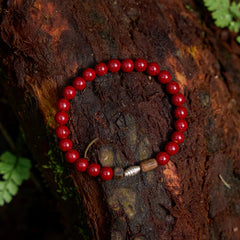 Calm/Tranquil Agarwood and Cinnabar Bracelet