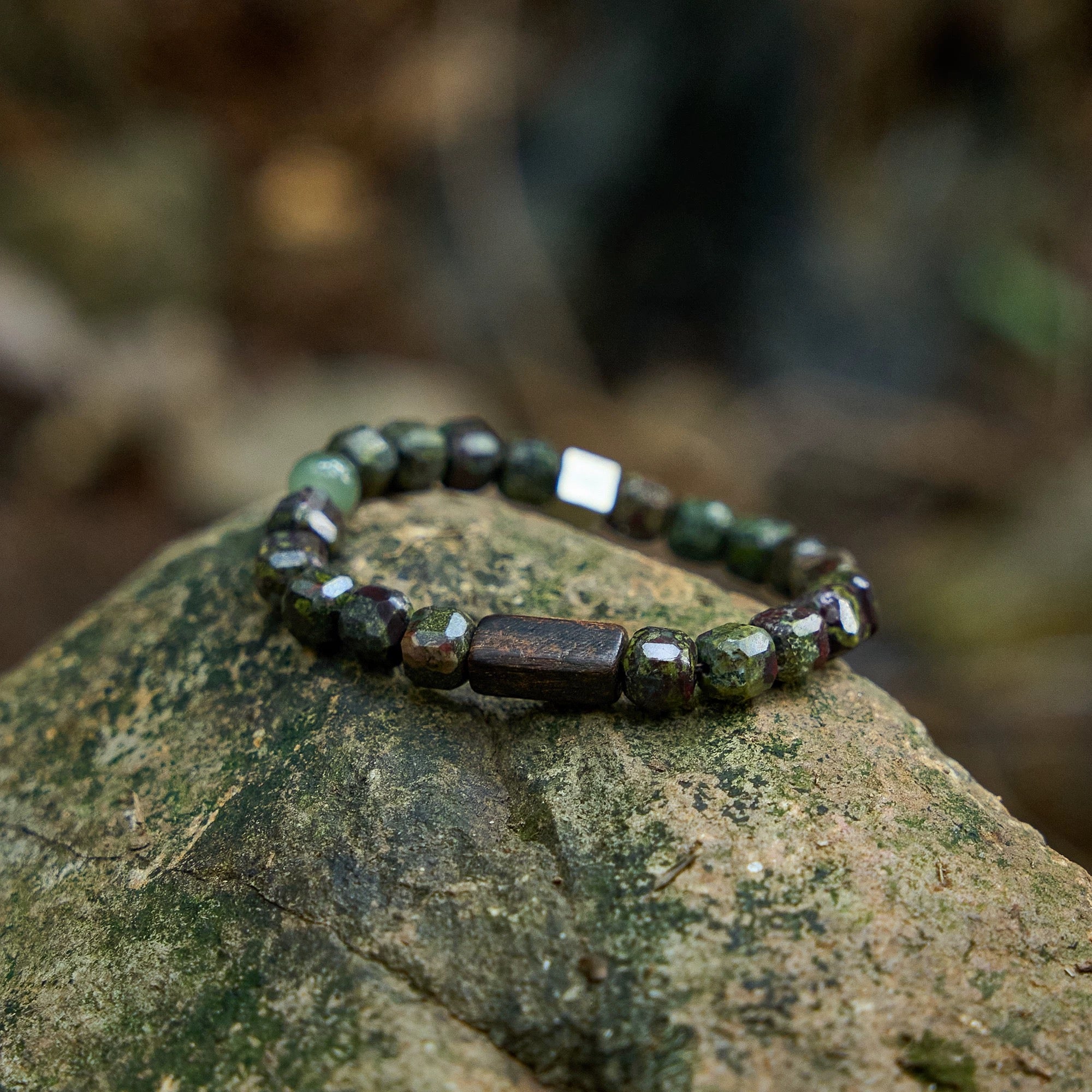 Hope/Light/Power Alashan Agate Dragon Crystal Bracelet